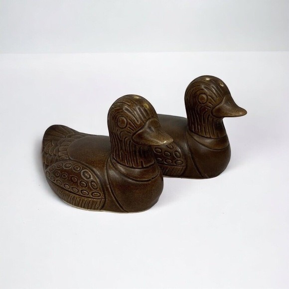 Norcrest Salt & Pepper Shakers Brown Ducks H-124 Vintage Japan - Picture 1 of 11